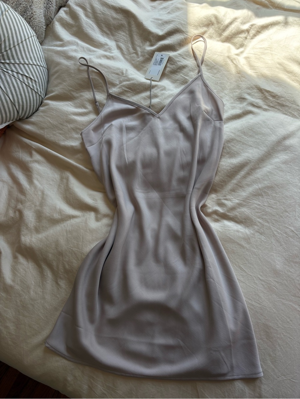 BNWT Taupe Spaghetti-Strap Mini Slip Dress
